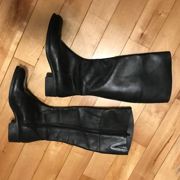 Browns black knee high leather boots, size 39 - Picture 2 of 7